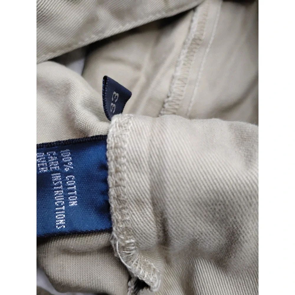Polo Ralph Lauren‎ Prospect Beige Cotton Chino Shorts Flat Front Mens 33 10in